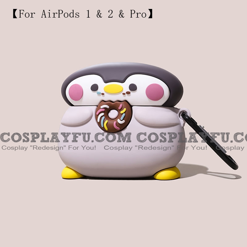 Cute Doughnut Penguin | Silicone Case for Apple AirPods 1, 2, Pro Cosplay